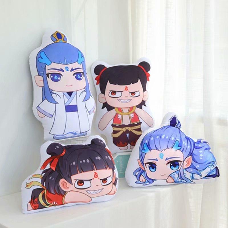 Doll Pillow Doll 2D Pillow Devil Boy Nezha Ao Bing's Waist Leaning on Chinese Animation Pillow Cute Doll