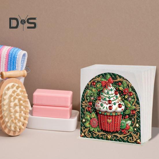 Christmas Cake Cup Paper Towel Holder Tissue Stand for Home Office Decor Portable Kitchen Paper Towel Organizer Supplies