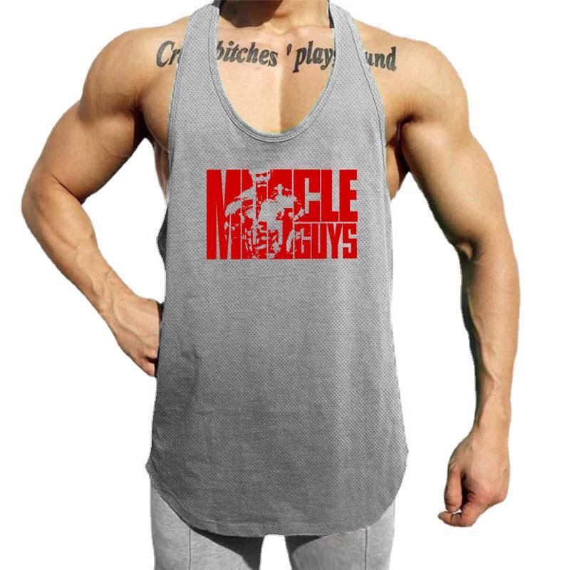 

Do The Work Muscle Fitness Brother Летняя новая горячая распродажа Открытый бег для отдыха в тренажерном зале Спортивный крутой жилет без рукавов с принтом XXL серый