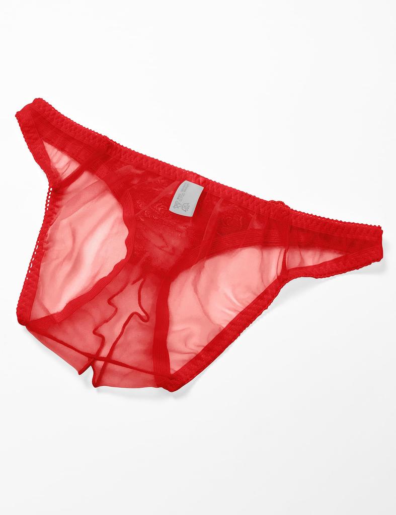 Bikini Shorts Open Shorts Perforated Lace 319207 La Pomme Brand Red [La Pomme] Women's T-back