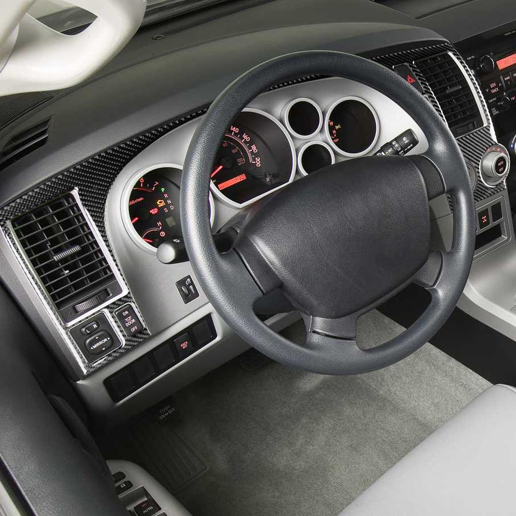 For Toyota Tundra Sequoia 2007-2013 Carbon Fiber Main Driver's Dashboard Air Vent Panel Cover Decorative Car Accessories Sticker