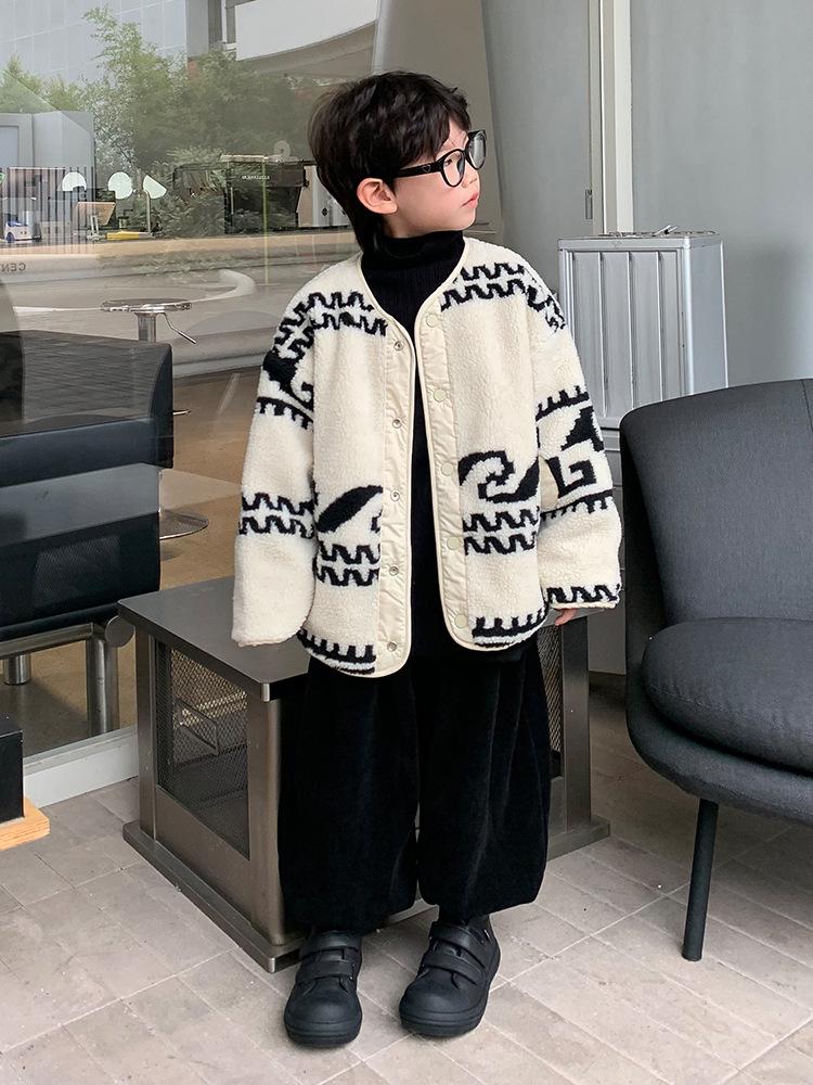 Koreanischer Stil Jungen Winter 2024 Locker Gestrickte Strickjacke - Modischer Herbst- & Winterpullover für Kleine & Mittlere Kinder