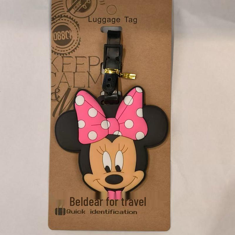 Cute Cartoon Bowknot Silicone Luggage Tag - White Palm Design