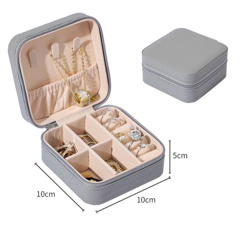 Mini organizzatore di gioielli Portagioie portatile Espositore per gioielli da viaggio Custodia con cerniera Orecchini Collana Scatole portaoggetti per anelli