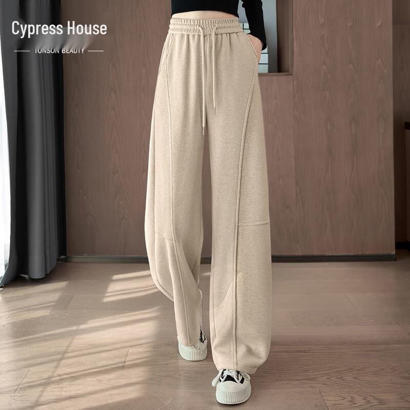 

Women s Wool Blend High-Waist Wide-Leg Drawstring Casual Pants L
