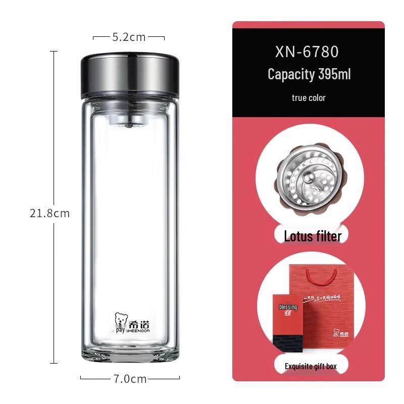 ZhiShi Premium Double-Wall Glass Mug with Handle