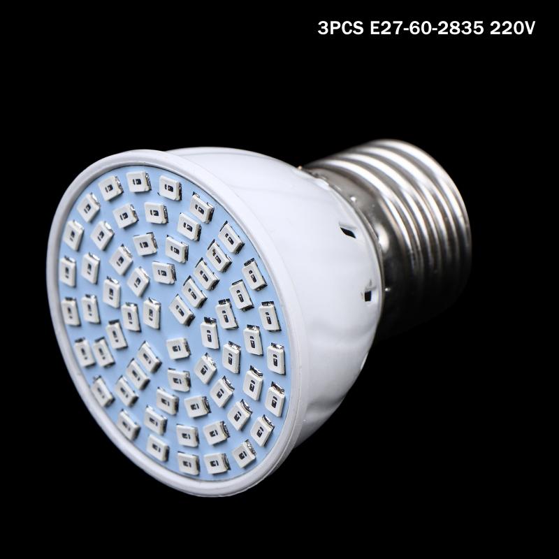 3Pcs E27 LED Plant Grow Light 110V 220V Hydroponic Growth Light Full Spectrum Indoor Hydroponics Flower Seedling Phyto Lamp