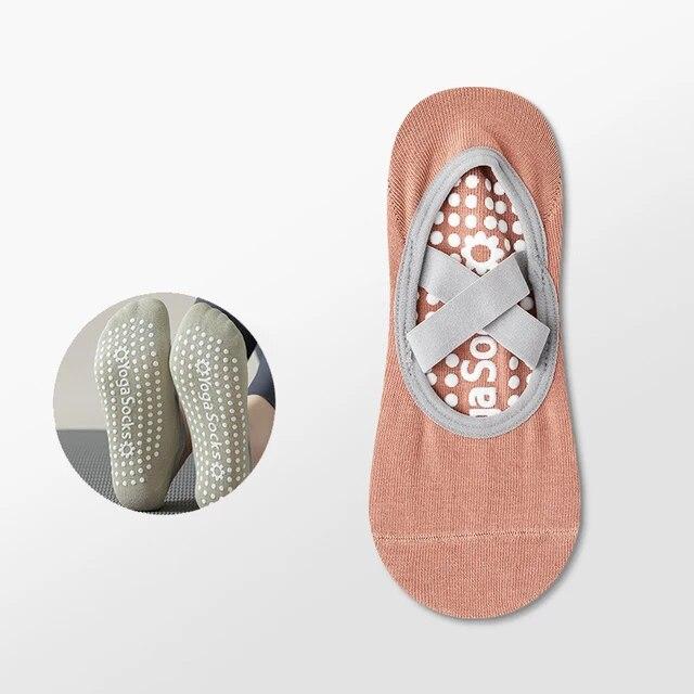 

1 пара профессиональных женских носков для йоги, силиконовые противоскользящие носки для балета и пилатеса, женские дышащие бандажные носки с открытой спиной для танцев, спортивные носки One size fits all