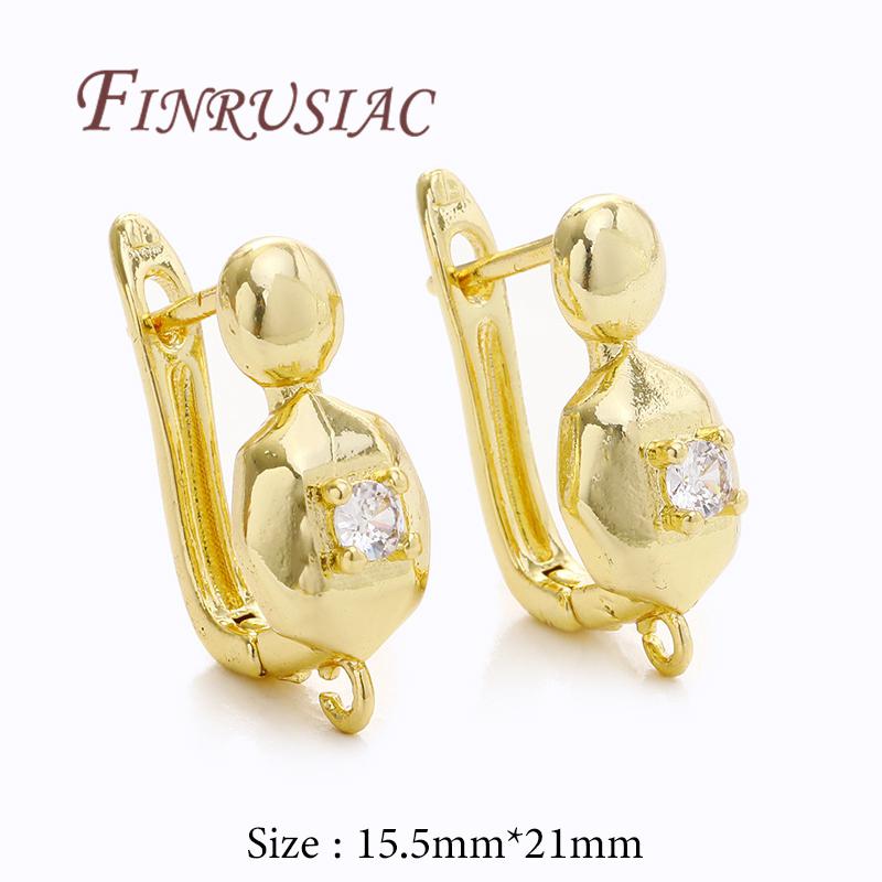 1-2Pairs/Lot Fasteners For Earrings Wholesale 18K Real Gold Plated Hooks For Earring,DIY Women's Earrings Accessories,Earwires