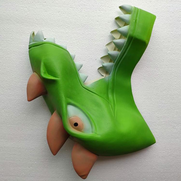 Green Latex Dinosaur Mask Halloween Costumes Props Themed Party Accessories