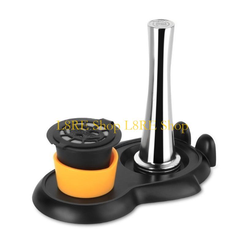 L8RE Coffee Espresso Tamper Capsuled Coffee Powder Hammer Tamper Stainless Steel Flat Base Solid Hammer Coffee Press Tool