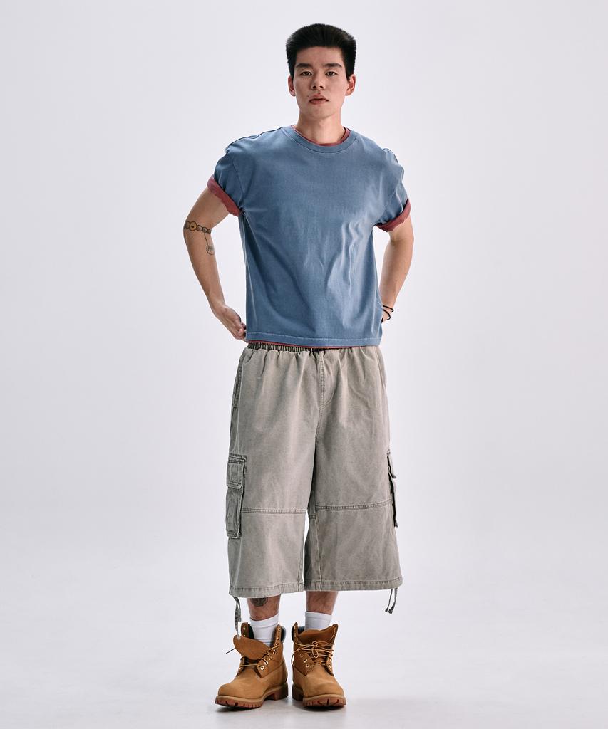 TAKEASY [Special Feature] (Cotton 270G) Pigment Crop T-Shirt - 3 Colors
