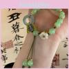 Green Faux Jade Butterfly Safety Clasp Bracelet For Fashionable Women