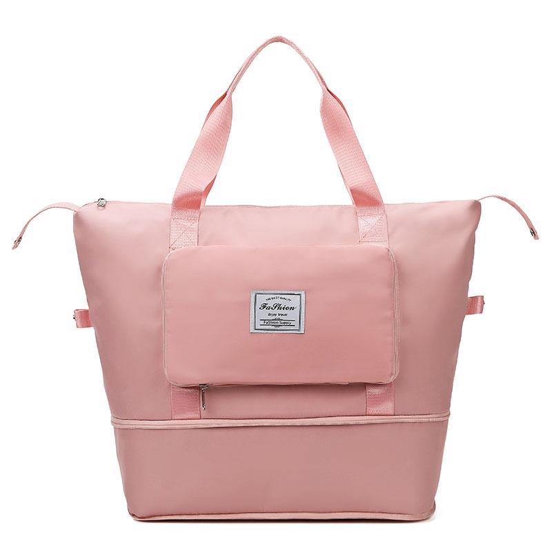 Compact Sports Fitness Bag with Wet/Dry Separation - Foldable Travel Handbag and Carry-on Luggage