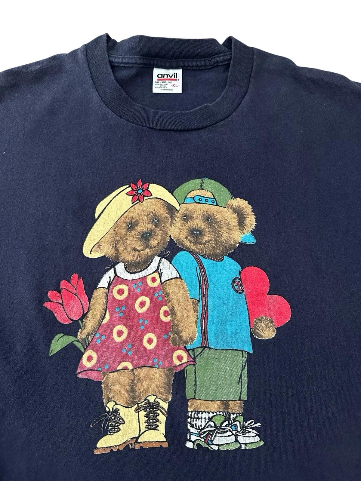 

Vintage Teddy Bear T-Shirt Men’s XL Navy Blue 90’s Single Stitch Love S