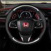 Carbon Fiber Leather Car Steering Wheel Cover For CRV HRV XRV ZRV Jazz Accord Civic Type R CITY Pilot Odyssey Spirior FIT