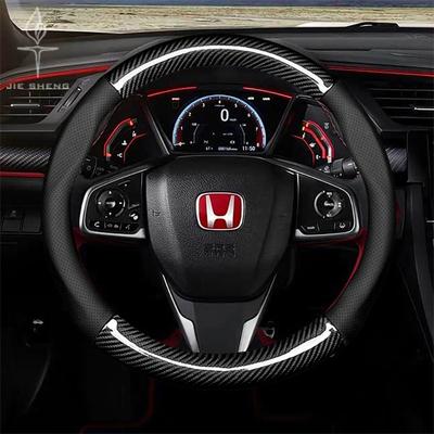 Carbon Fiber Leather Car Steering Wheel Cover For CRV HRV XRV ZRV Jazz Accord Civic Type R CITY Pilot Odyssey Spirior FIT