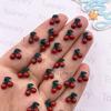 100pcs Resin Cute Colorful Mini Red Cherry Art Nail Flatback Stone Applique DIY Fruit Scrapbook Decor Jewelry Accessories Crafts