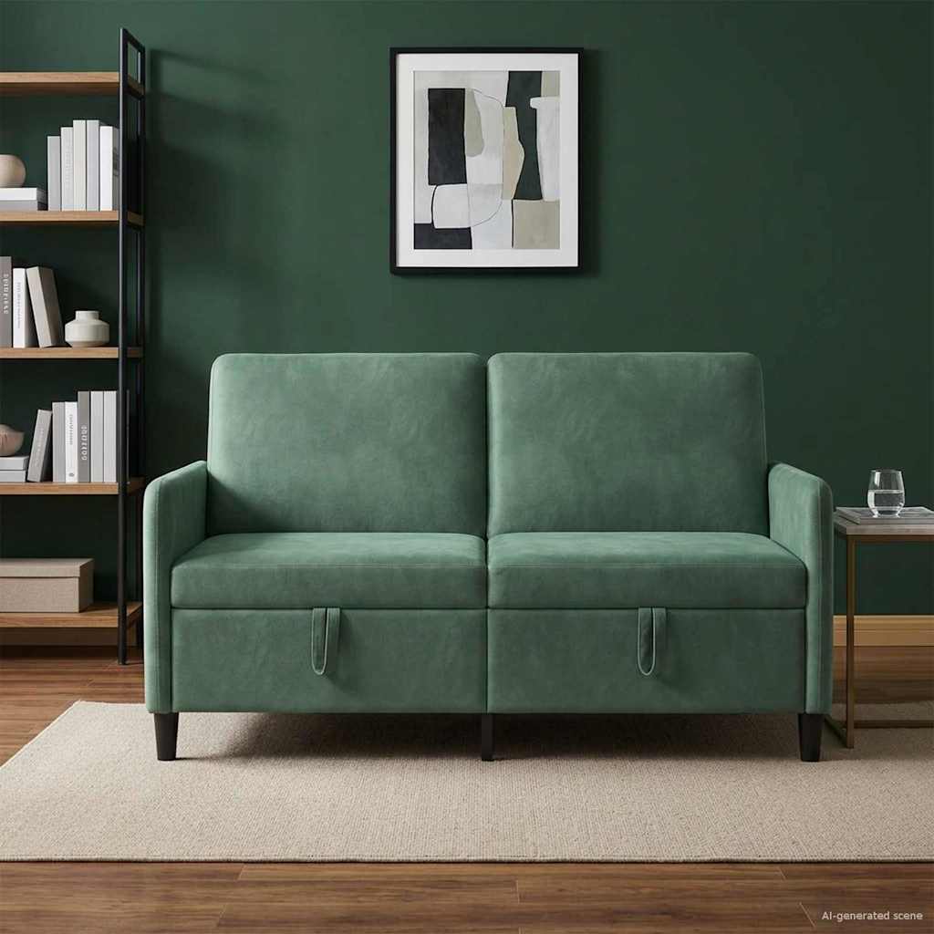Green Turquoise Storage Sofa 152 X 78 X 87 Cm Polyester