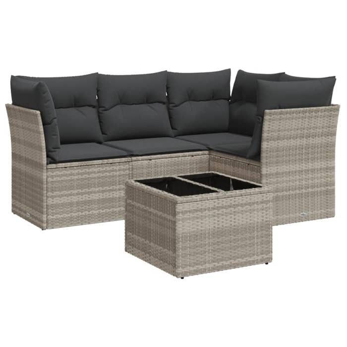 VidaXL Garden Lounge Set with Cushions 5 Pcs, Sofas with Adjustable Feet, Outdoor Furniture Set Patio Terrace, 3217592