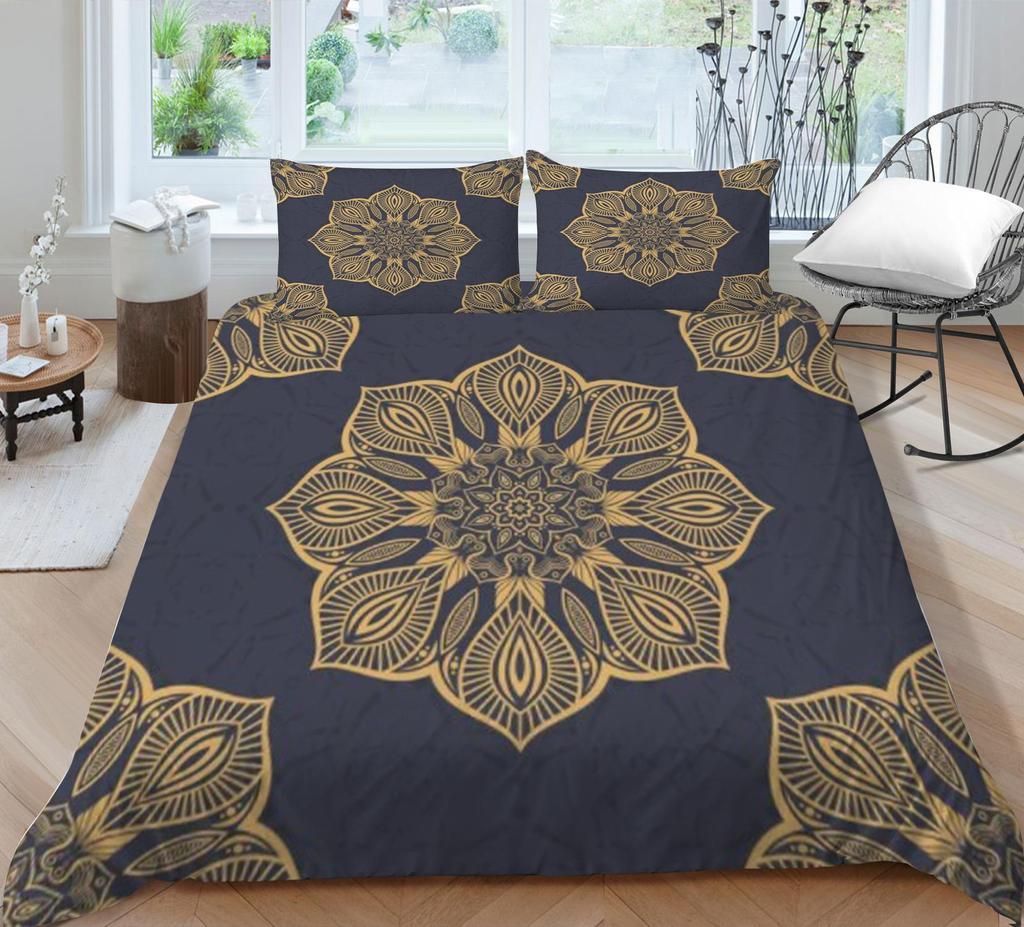 Home Bed Decor Bedding Sets Soft Breathable Bedspreads 3D Bohemia Printing Duvet Cover Pillowcase Bedclothes