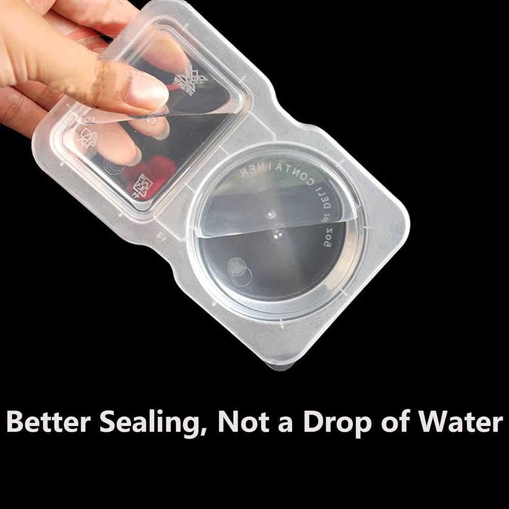 New 15PCS Double Compartment Condiment Containers for To-go Sauce, Travel Snack