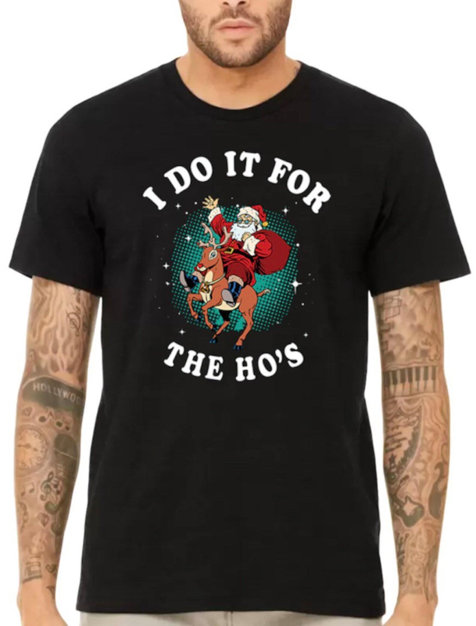 Christmas Funny Santa T shirt L