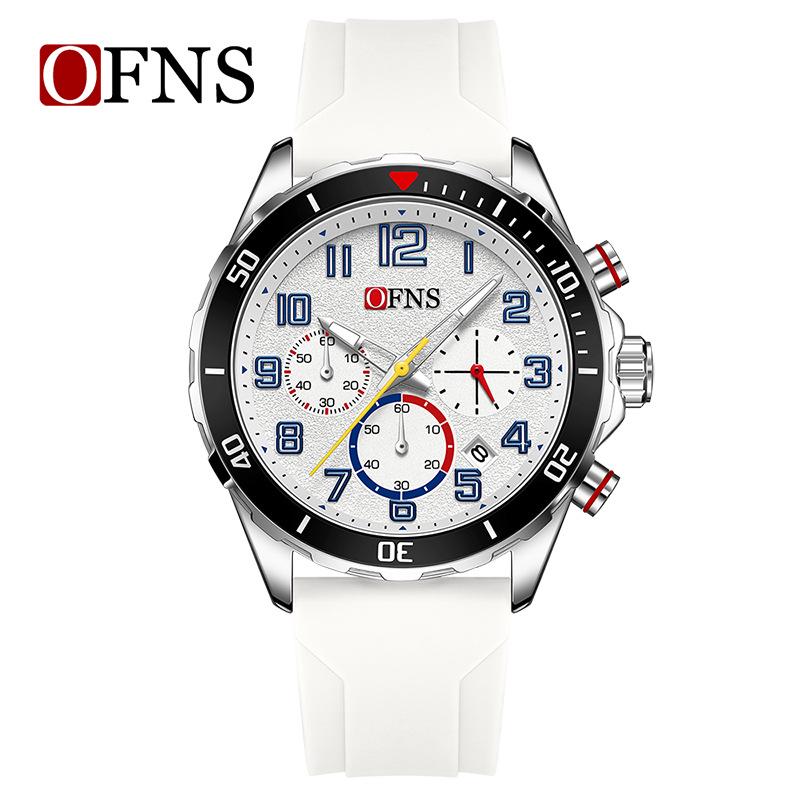 Ofns Luxury Quartz Watch: Luminous, Rotating Bezel, Waterproof & Single Calendar - Men's Business Wristwatch.