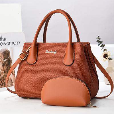 Handbag Textured Mother and Child Bag Classic Women's Bag Solid Color Simple Shoulder Crossbody Bag Women