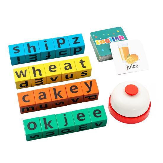 Dice Word Game with 40 Themed Cards 20 Letter Blocks Buzzer Challenge Develops Word Building Multiplayer