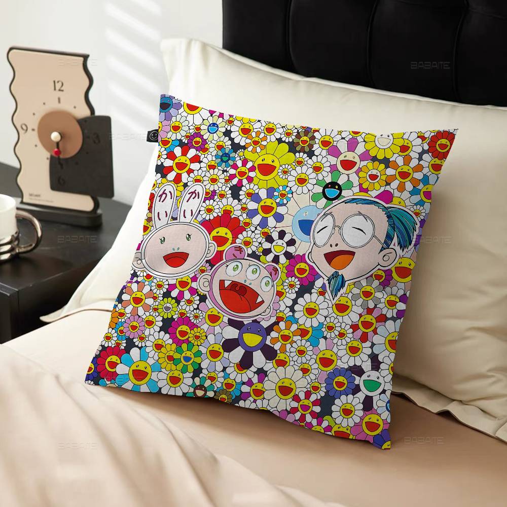 Flower T-Takashi Art M-Murakami Pillowcase toon Gift Cushion Cover Bedroom Home Sofa Chair Seat Decor pillow case