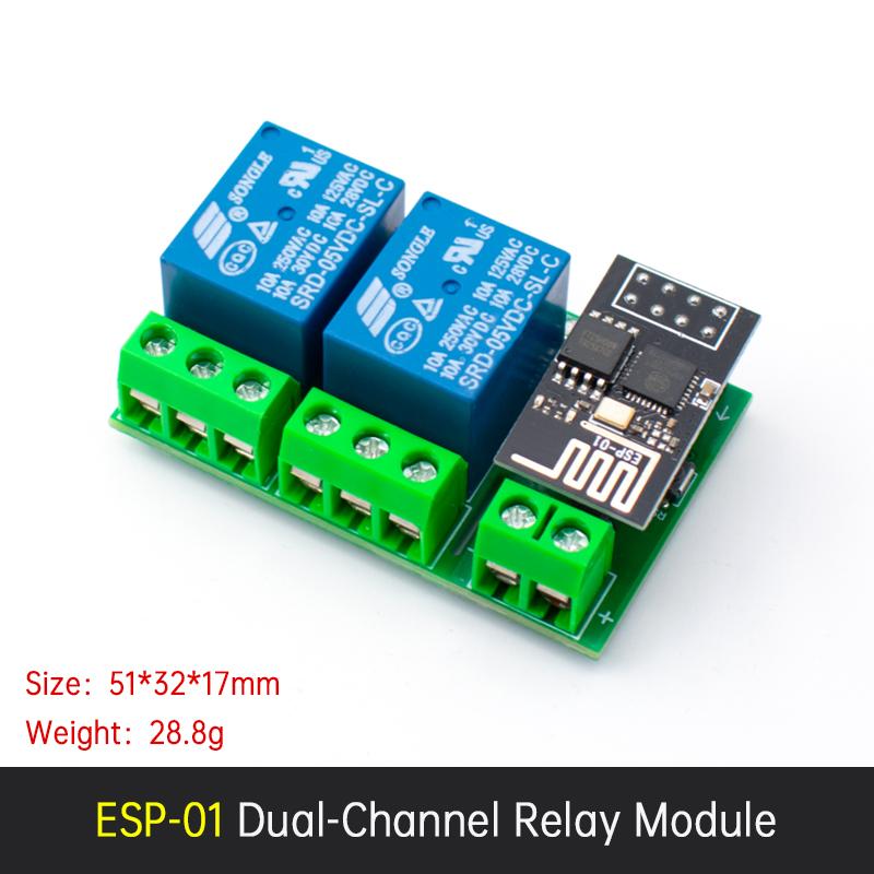 LIZAO ESP8266 ESP-01/01S WIFI Relay Module DC5V 1 Single Channel Dual Channel For Smart Home APP Control