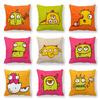 Creative Cartoon Alien Series Digital Printing Short Plush Pillow Covers For Car Sofa Office Cushion Cover Home Goods