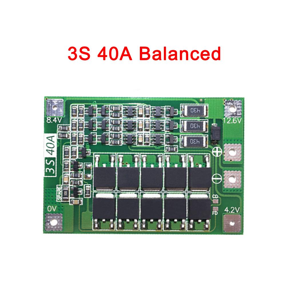 BMS 3S 4S 40A 60A Li-ion Lithium Battery Charger Protection Board 18650 For Drill Motor 11.1V 12.6V/14.8V 16.8V Enhance Balance