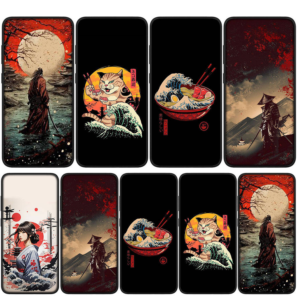 Cover for iPhone 17 16 15 Xiaomi Poco Redmi Note 14 13 12 11 Pro Max Samsung Galaxy S25 S24 S23 OPPO Huawei Samurai Skeleton Ninja Bushido Phone Case