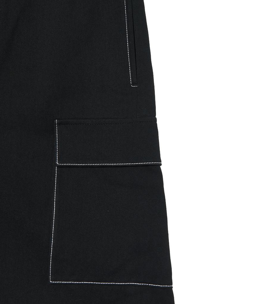 TEN PAST SEVEN Contrast Stitch Bermuda Shorts - Black