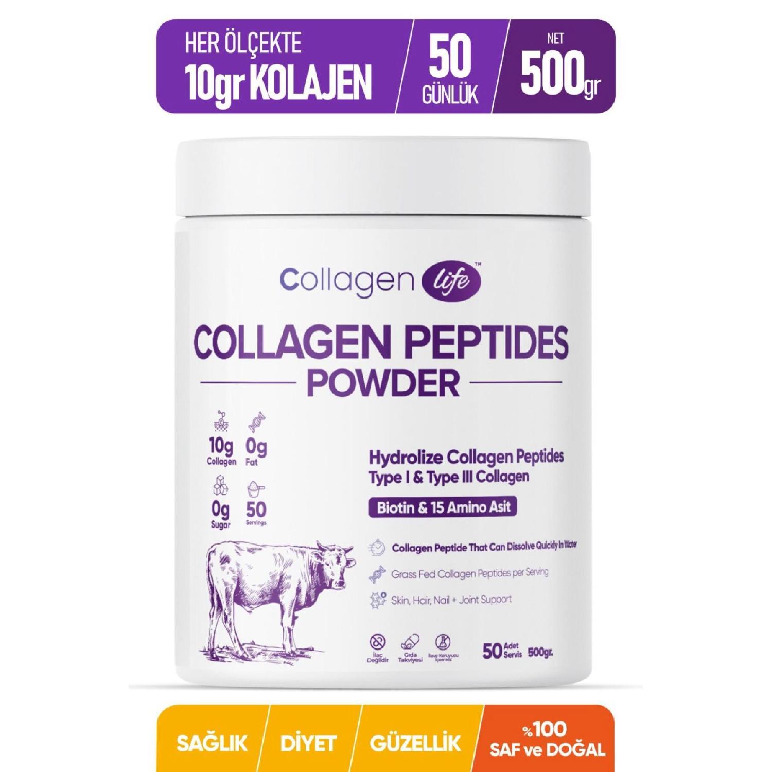 

100%hydrolyized Collagen Peptides Biotin And 15 Amino Acid Food Supplement 50 Days