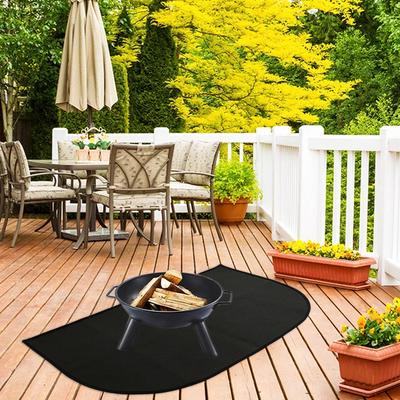Feuerfeste Kaminmatte Feuerstellenmatte Halbrund Feuerfester Kaminschutzteppich Rutschfester Bereichsteppich Beständige Unterlage für Außen Innen Küche