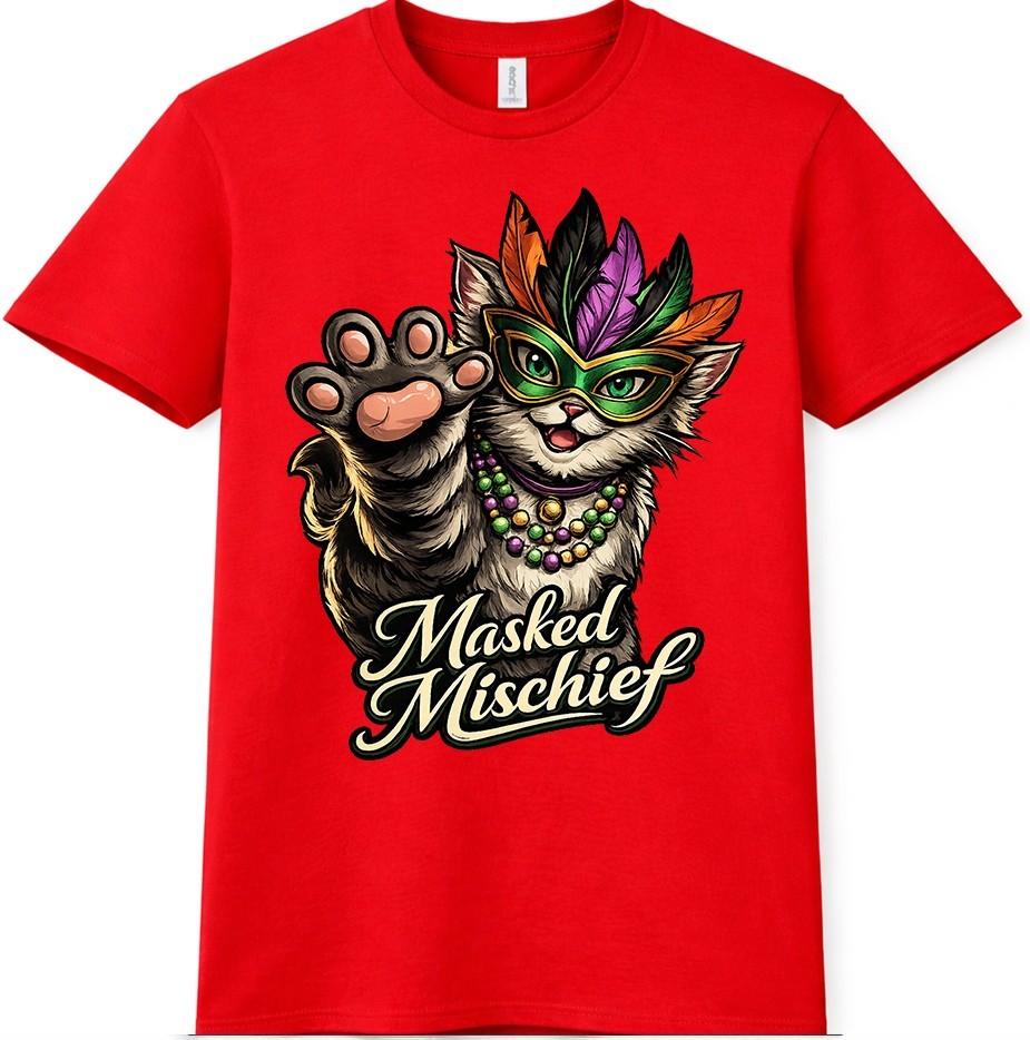 Cute Cat Mask T Shirt Funny Kitten Costume Cartoon Graphic Tee 4XL