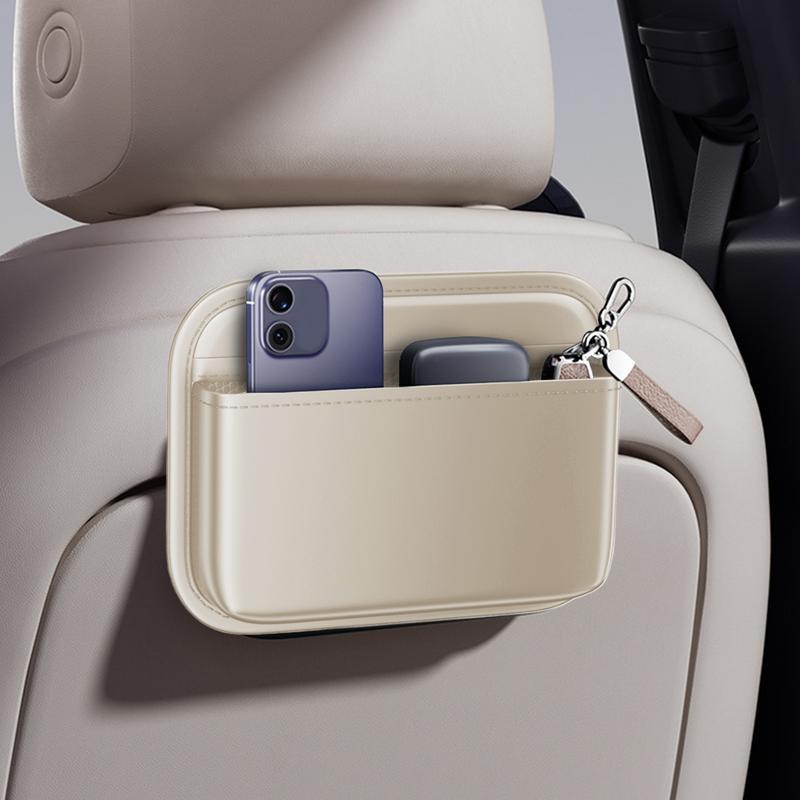 Car Side Pocket Organizer Automotive Seat Filler Organizer Small Car Seat Side Storage Pocket Leather Console Side Organizer Bag