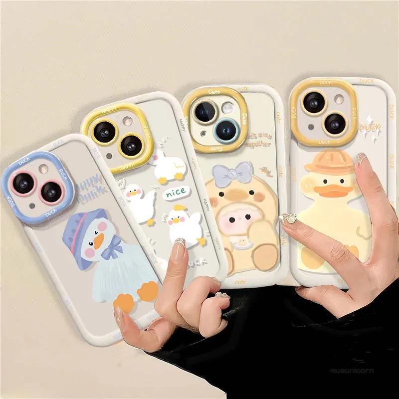 Hülle Für Realme C67 C65 C63 C61 C55 C53 C51 C35 C33 C30S C25Y C21Y C20 12 Pro Plus Hülle Niedliche fette Ente Katze Blume
