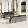 VidaXL Garden Lounge Set with Cushions 8 Pcs, Patio Sofas, Patio Furniture Set, Outdoor Furniture, Grey 3256802