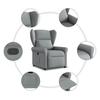 Relaxation Armchair Light Grey Fabric