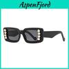Pearl Sunglasses For Women Square Frame Uv400 Outdoor Sun Protection Travel Style