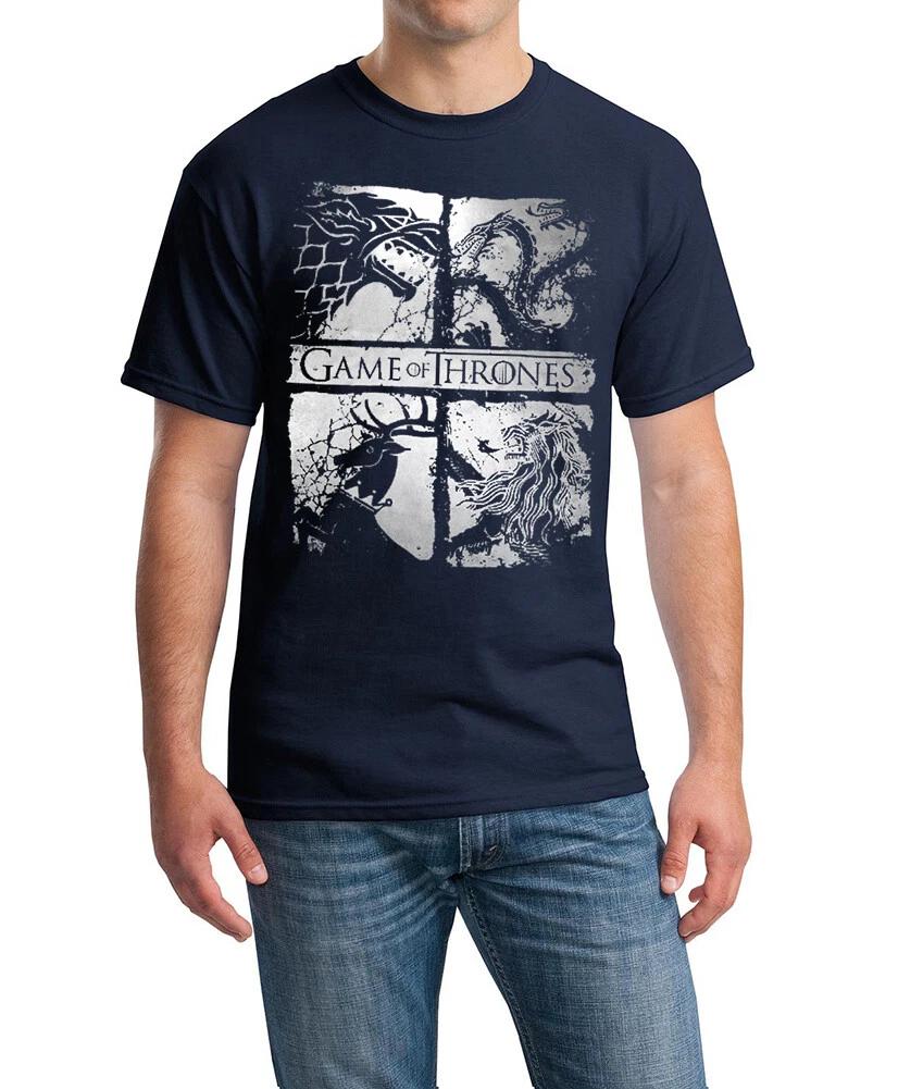 Game Of Thrones T-Shirt Four Houses Lannister Stark Targaryan Dragon Sigils HBO L