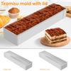 Teglia in Acciaio Inossidabile Teglie per Tiramisù con Coperchi o Paletta Teglia da Forno per Torta Stampo Mousse Rimovibile per Cottura Accessori da Cucina