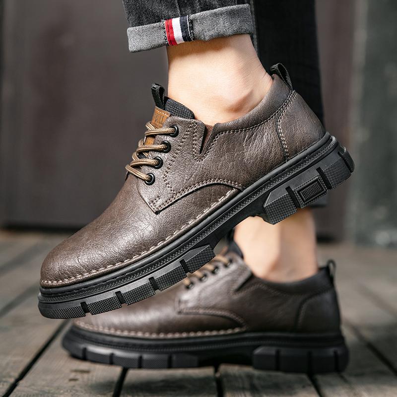 Sapatos Oxford de Couro Formais Casuais da Moda para Homens com Cadarço Calçados Formais de Vestir Masculinos Calçados Casuais de Escritório Sapatos de Negócios da Moda para Homem