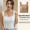 Children Underwear Wide Shoulder Bra Square Neck Breathable Tops Vest Seamless Girls Bras Fixed Padded Sports Solid Tank