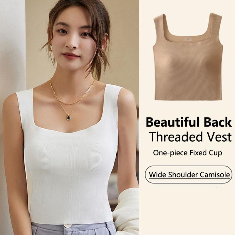 Children Underwear Wide Shoulder Bra Square Neck Breathable Tops Vest Seamless Girls Bras Fixed Padded Sports Solid Tank