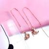 Exquisite Russian Purple Gold Plain Gold Hollow Butterfly Earrings Fashionable Versatile Temperament Rose Gold Plated Car Flower Earrings